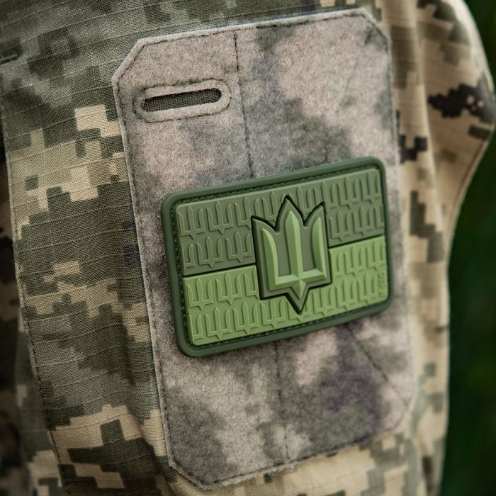 M-Tac нашивка прапор України з тризубом ЗСУ PVC Olive
