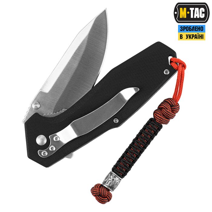 M-Tac темляк Scandinavian Mannaz Silver Black&Red