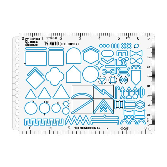 Ecopybook Tactical набір лінійок TS+M А6 (синій кант)