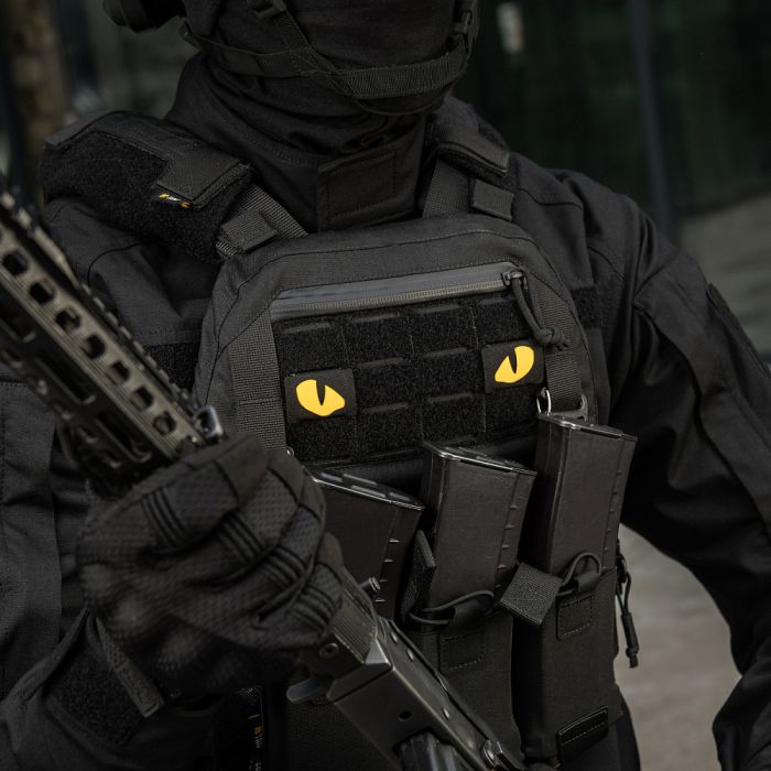 M-Tac нашивка Tiger Eyes Laser Cut (пара) Black/Yellow/GID