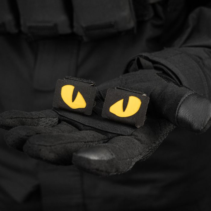 M-Tac нашивка Tiger Eyes Laser Cut (пара) Black/Yellow/GID