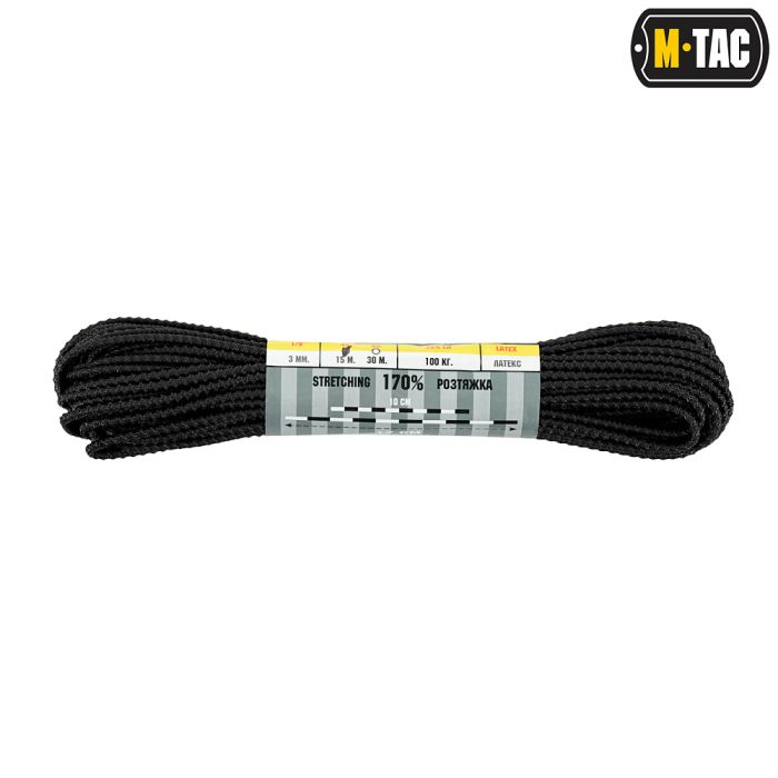 M-Tac паракорд Shock-Cord 3mm 15m Dragon Skin Black