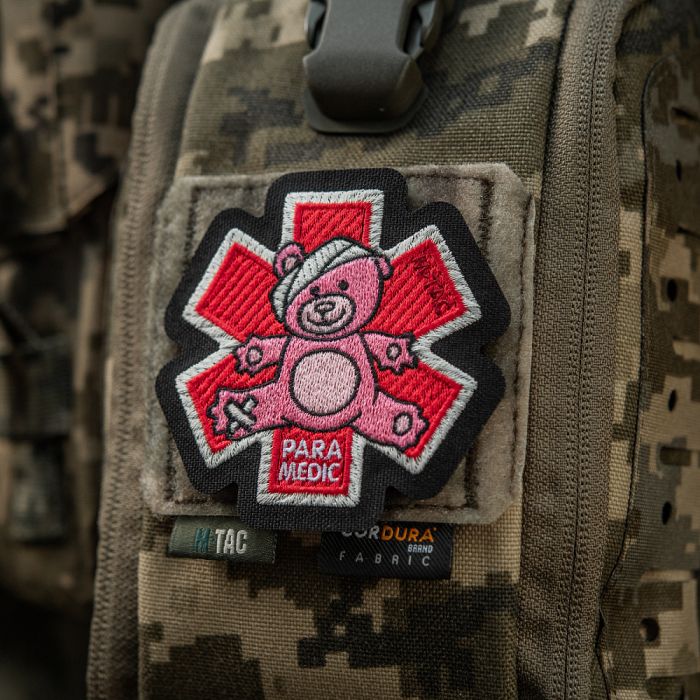 M-Tac нашивка Paramedic Медвідь (вишивка) Pink/Black