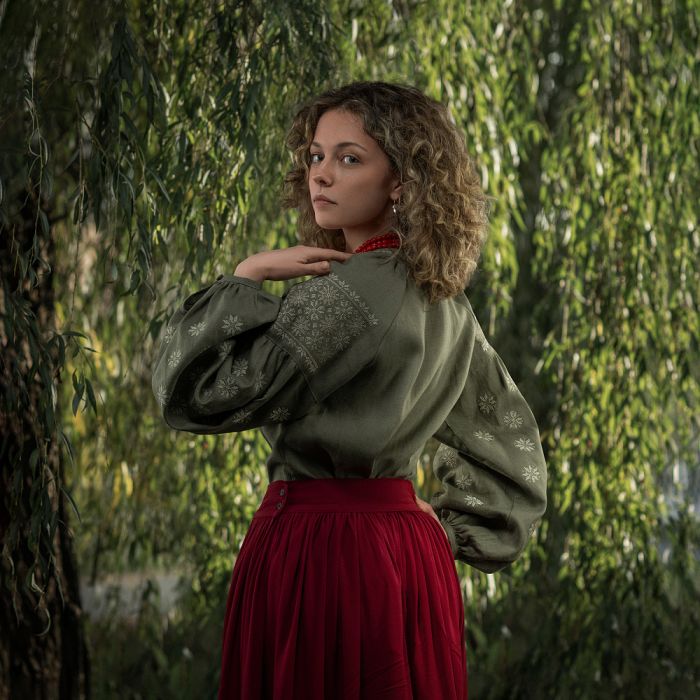 M-Tac вишиванка жіноча 100% льон тип 2 олива