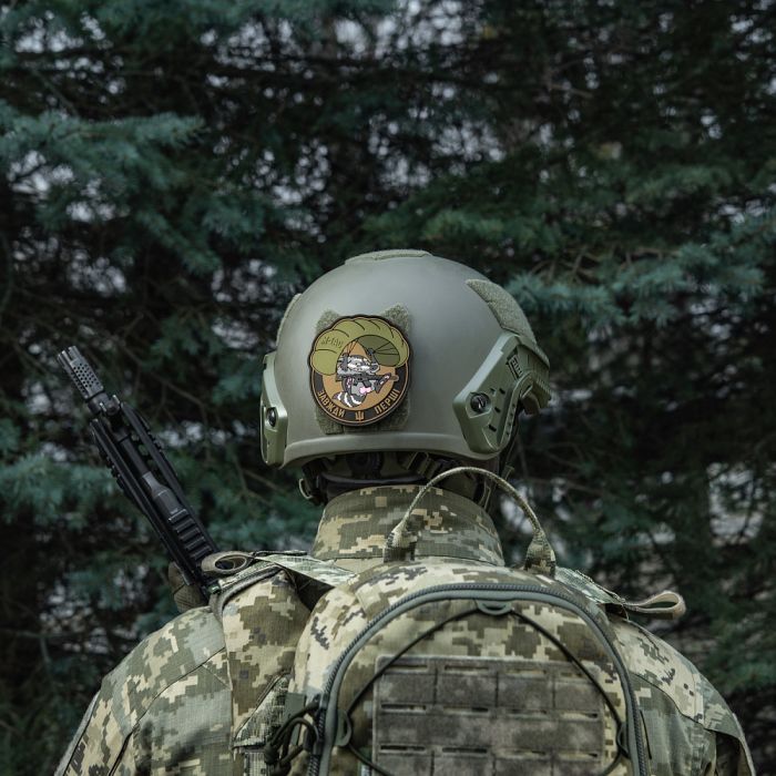 M-Tac нашивка Єнот сіро-рожевий (PVC)