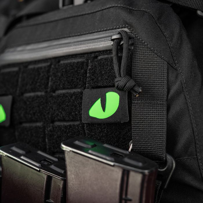 M-Tac нашивка Tiger Eyes Laser Cut (пара) Black/Green/GID