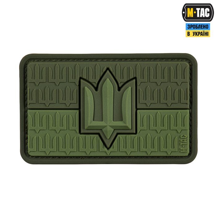 M-Tac нашивка прапор України з тризубом ЗСУ PVC Olive
