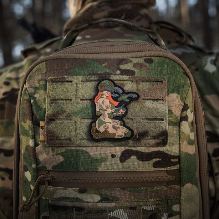 M-Tac нашивка Tactical girl №6 PVC redhead Hooligan Olive V2