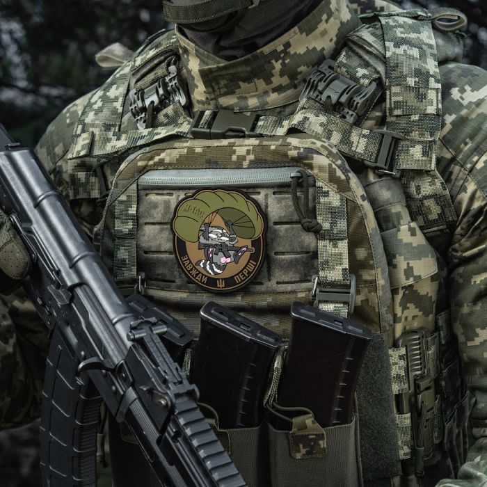 M-Tac нашивка Єнот сіро-рожевий (PVC)