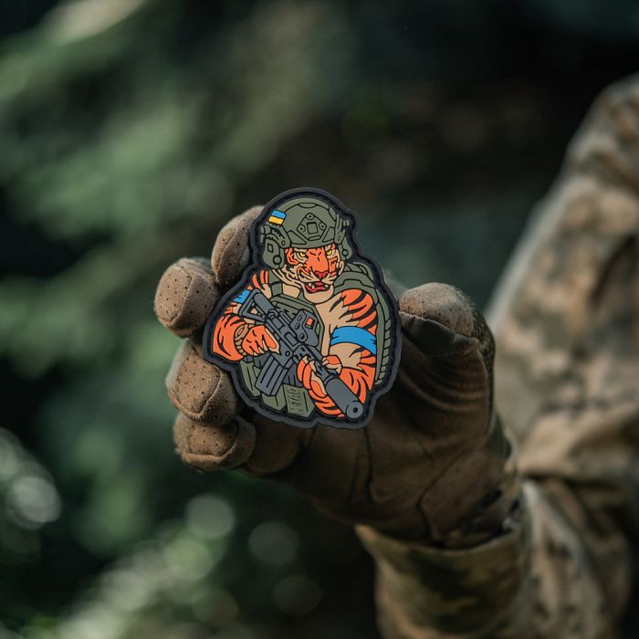 M-Tac нашивка Тигр Блакитний скотч PVC olive