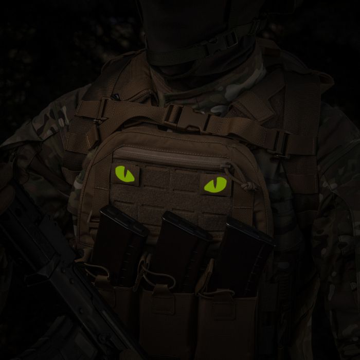 M-Tac нашивка Tiger Eyes Laser Cut (пара) Coyote/Yellow/GID
