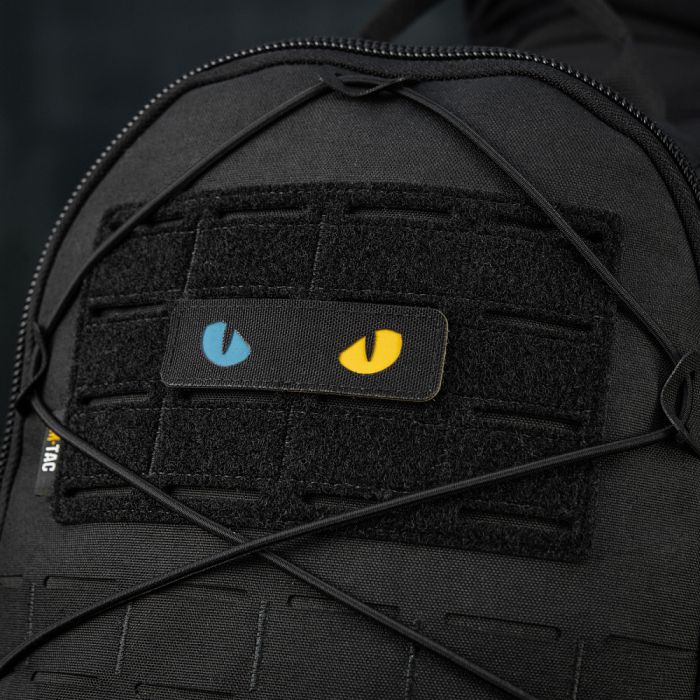 M-Tac нашивка Cat Eyes Laser Cut Black/Yellow/Blue/GID