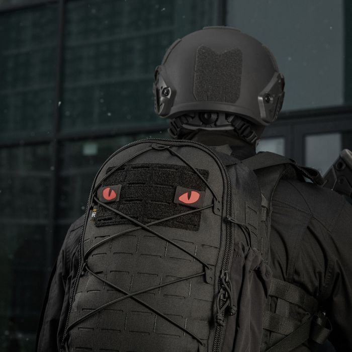 M-Tac нашивка Tiger Eyes Laser Cut (пара) Black/Red/GID