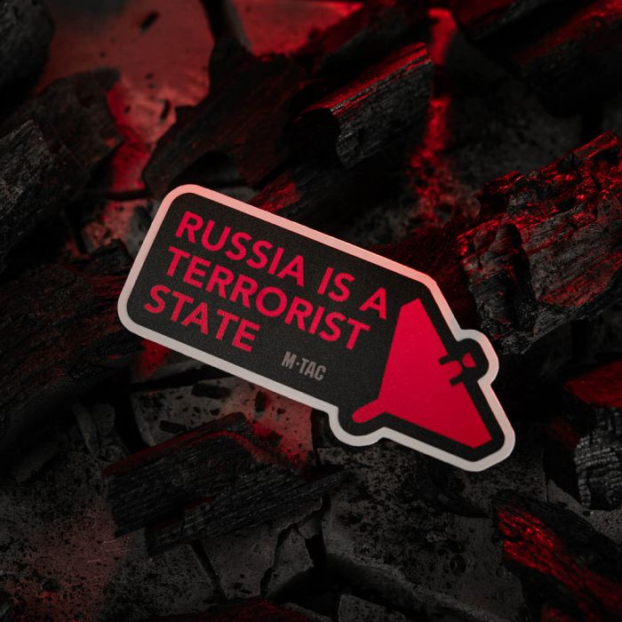 M-Tac наклейка russia is a terrorist state Small Black