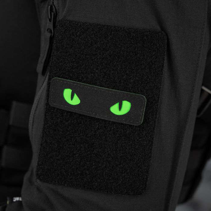 M-Tac нашивка Cat Eyes Laser Cut Black/Green/GID