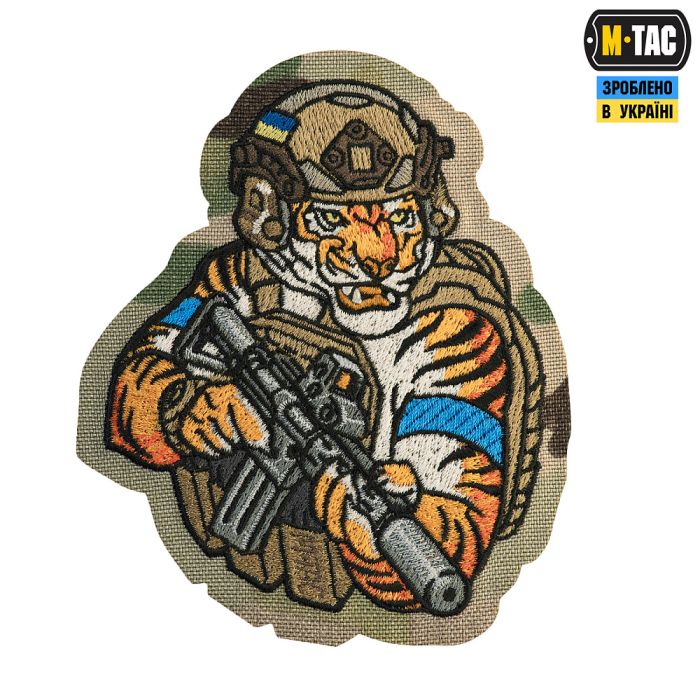 M-Tac нашивка Tiger (вишивка) Multicam/Coyote/Blue