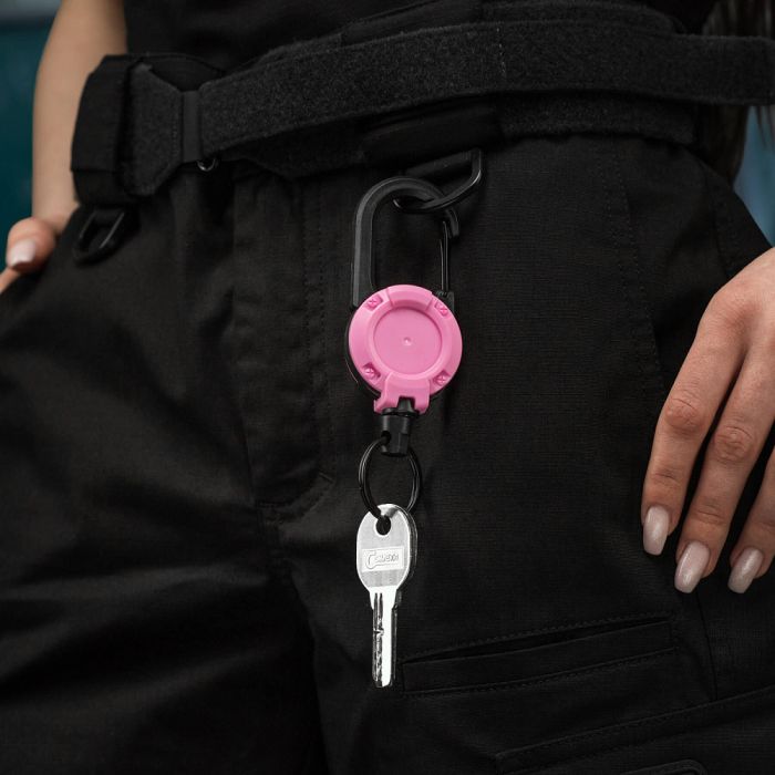 M-Tac карабин зі шнуром для ключів Pink