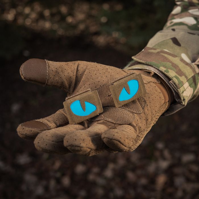 M-Tac нашивка Tiger Eyes Laser Cut (пара) Coyote/Blue/GID