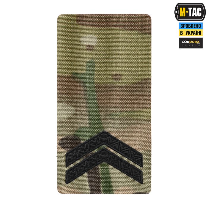 M-Tac погон на липучці Молодший сержант (вишивка) Multicam