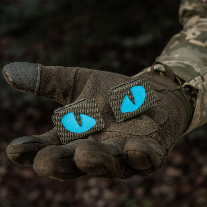 M-Tac нашивка Tiger Eyes Laser Cut (пара) Ranger Green/Blue/GID