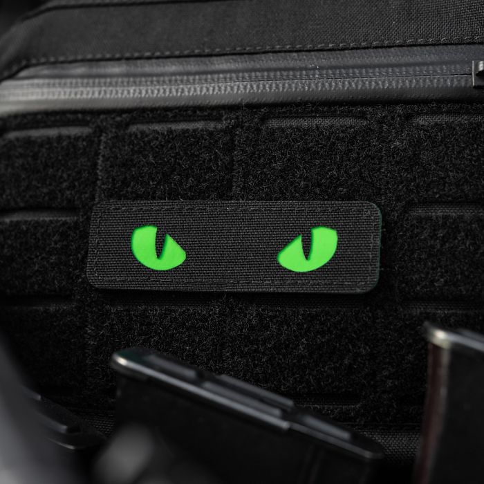 M-Tac нашивка Cat Eyes Laser Cut Black/Green/GID