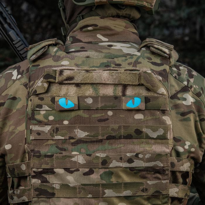 M-Tac нашивка Tiger Eyes Laser Cut (пара) Multicam/Blue/GID