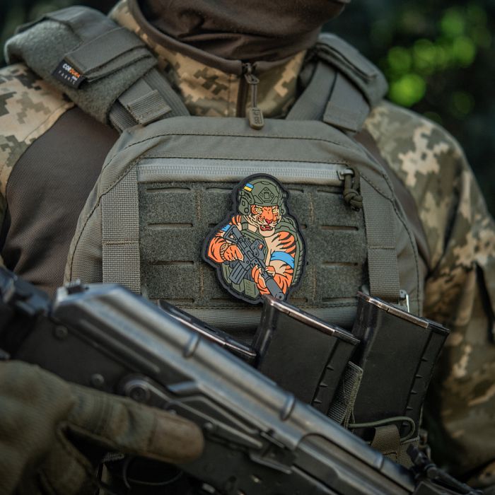 M-Tac нашивка Тигр Блакитний скотч PVC olive