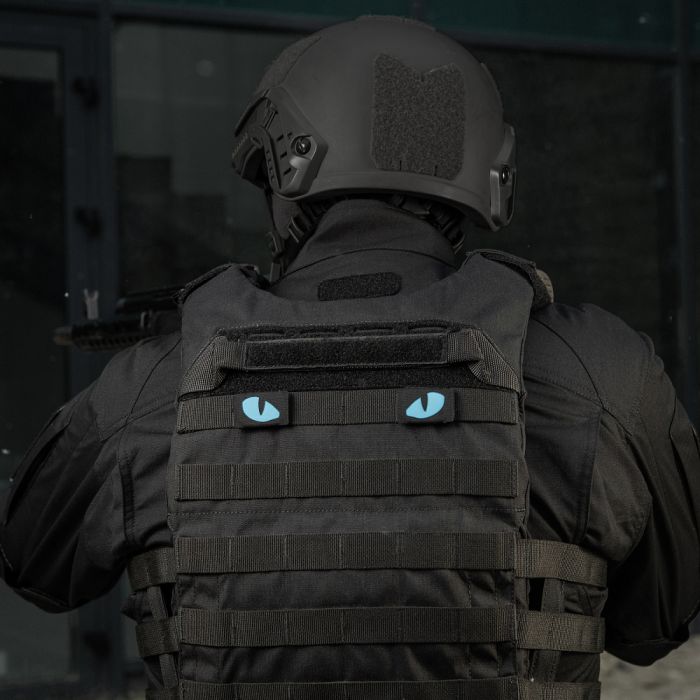 M-Tac нашивка Tiger Eyes Laser Cut (пара) Black/Blue/GID