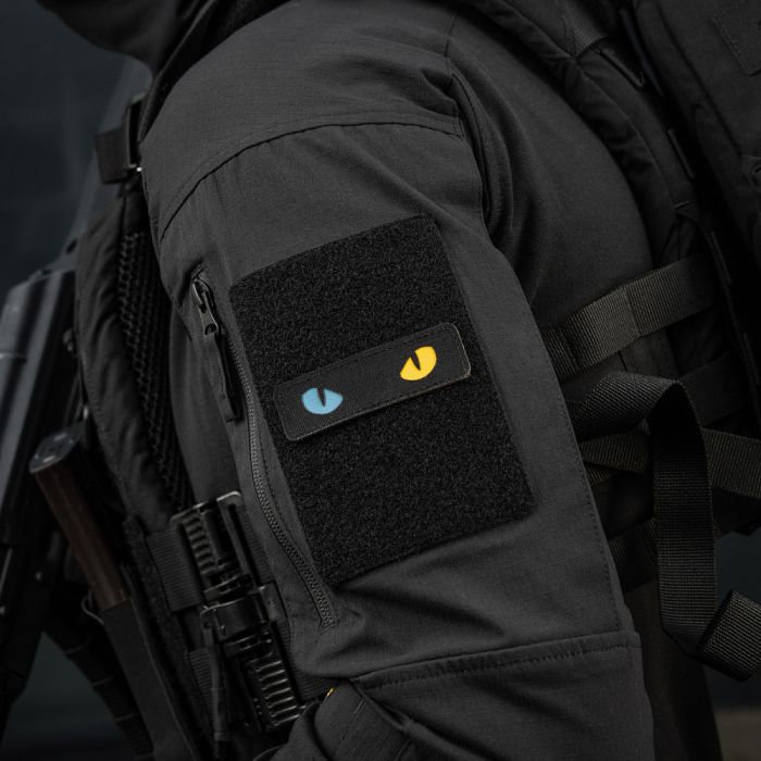 M-Tac нашивка Cat Eyes Laser Cut Black/Yellow/Blue/GID