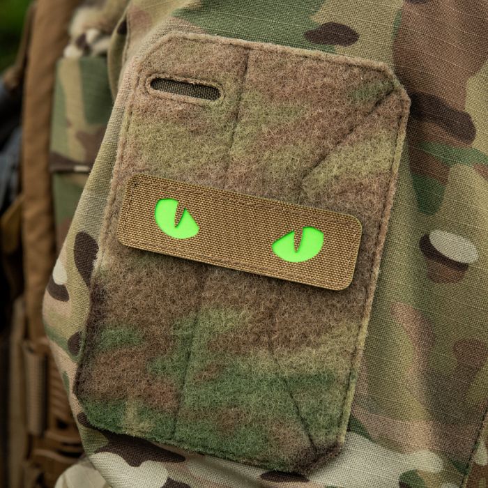 M-Tac нашивка Cat Eyes Laser Cut Coyote/Green/GID