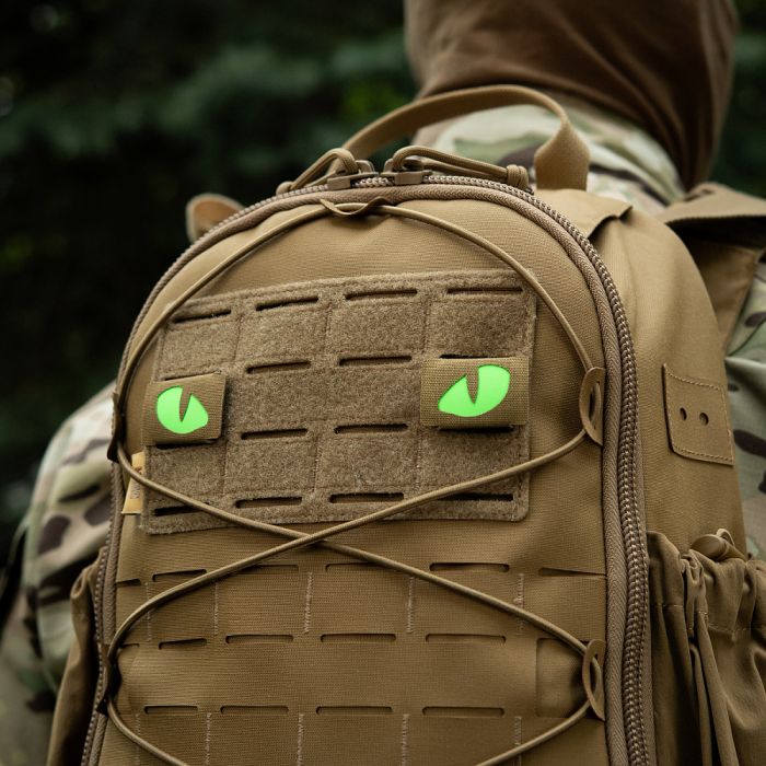 M-Tac нашивка Tiger Eyes Laser Cut (пара) Coyote/Green/GID
