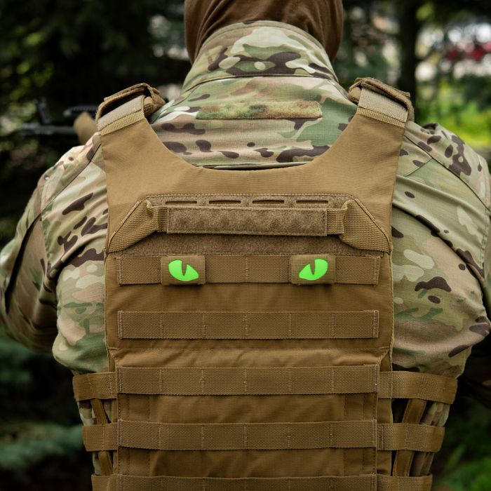 M-Tac нашивка Tiger Eyes Laser Cut (пара) Coyote/Green/GID