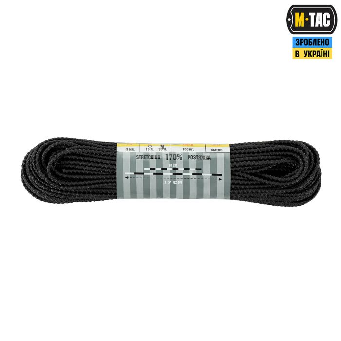 M-Tac паракорд Shock-Cord 3mm 30m Dragon Skin Black