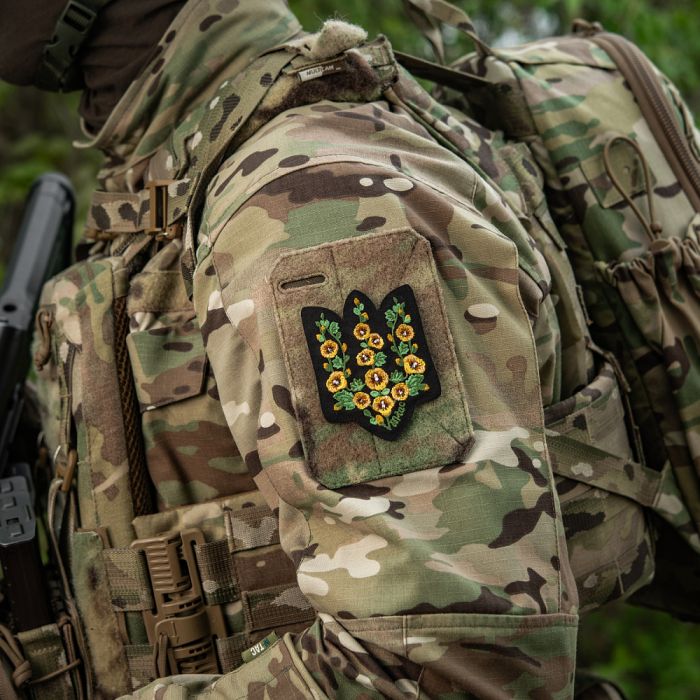 M-Tac нашивка Тризуб Мальви (вишивка) Black