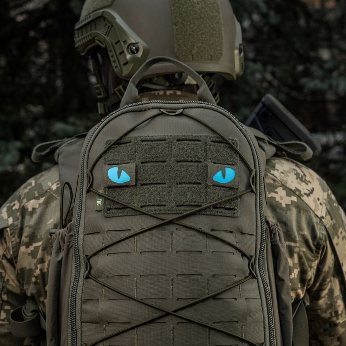 M-Tac нашивка Tiger Eyes Laser Cut (пара) Ranger Green/Blue/GID