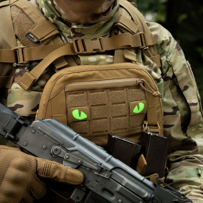 M-Tac нашивка Tiger Eyes Laser Cut (пара) Coyote/Green/GID