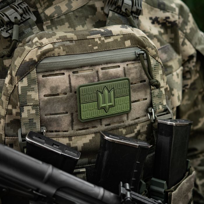 M-Tac нашивка прапор України з тризубом ЗСУ PVC Olive