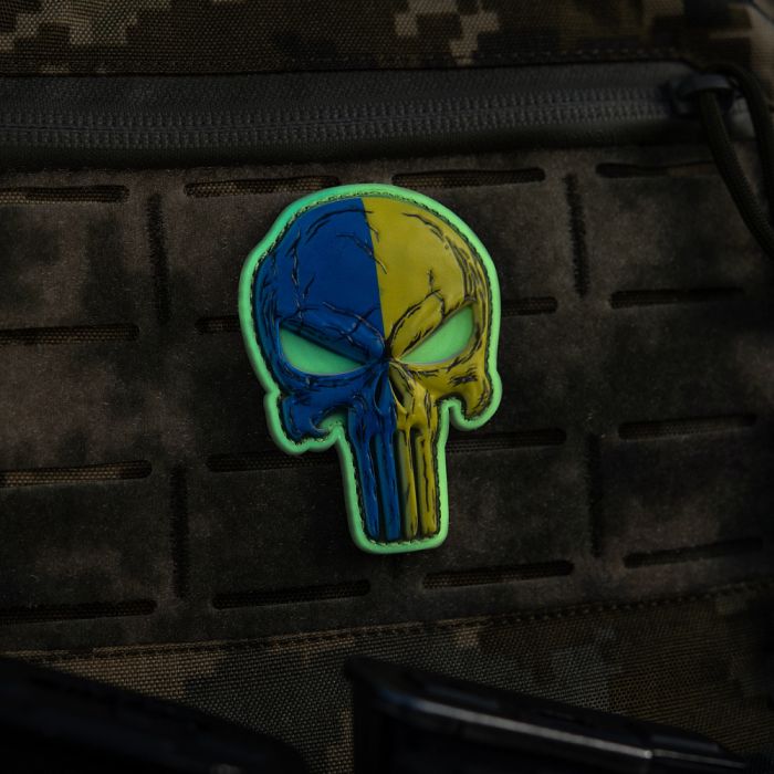 Нашивка Punisher синьо-жовтий GID