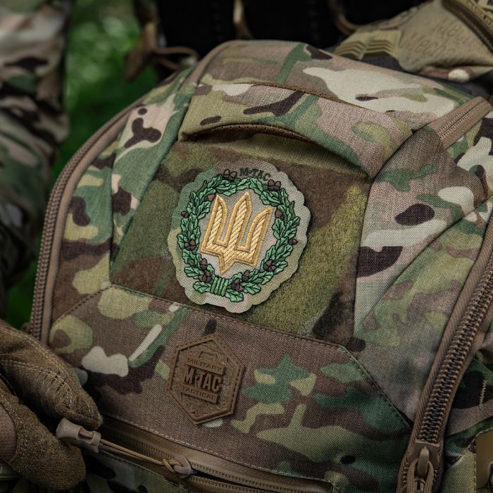 M-Tac нашивка Тризуб з дубовим вінком (вишивка) Multicam