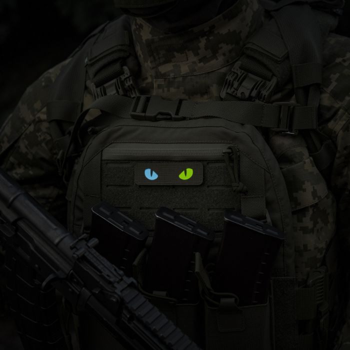 M-Tac нашивка Cat Eyes Laser Cut Ranger Green/Yellow/Blue/GID
