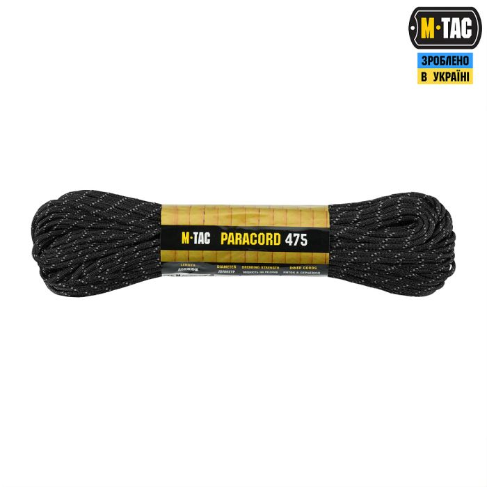 M-Tac паракорд 475 30m Black Reflective