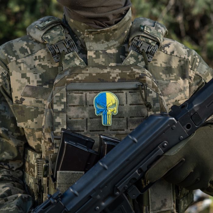 Нашивка Punisher синьо-жовтий GID