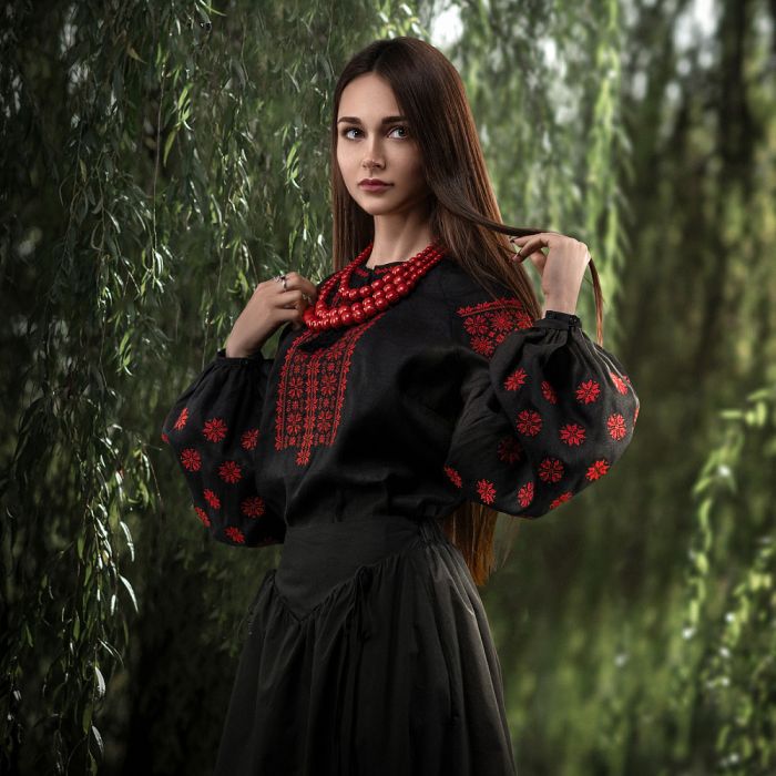 M-Tac вишиванка жіноча 100% льон чорна