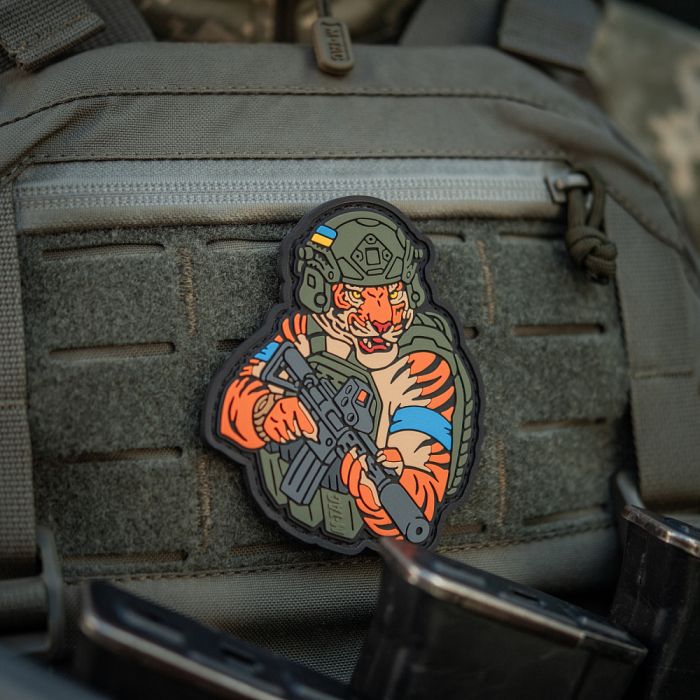 M-Tac нашивка Тигр Блакитний скотч PVC olive