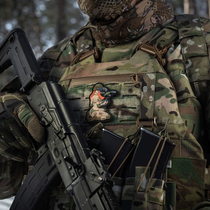 M-Tac нашивка Tactical girl №6 PVC redhead Hooligan Olive V2