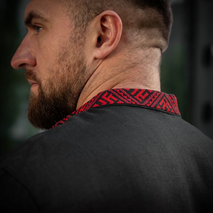 M-Tac вишиванка 100% льон чорний