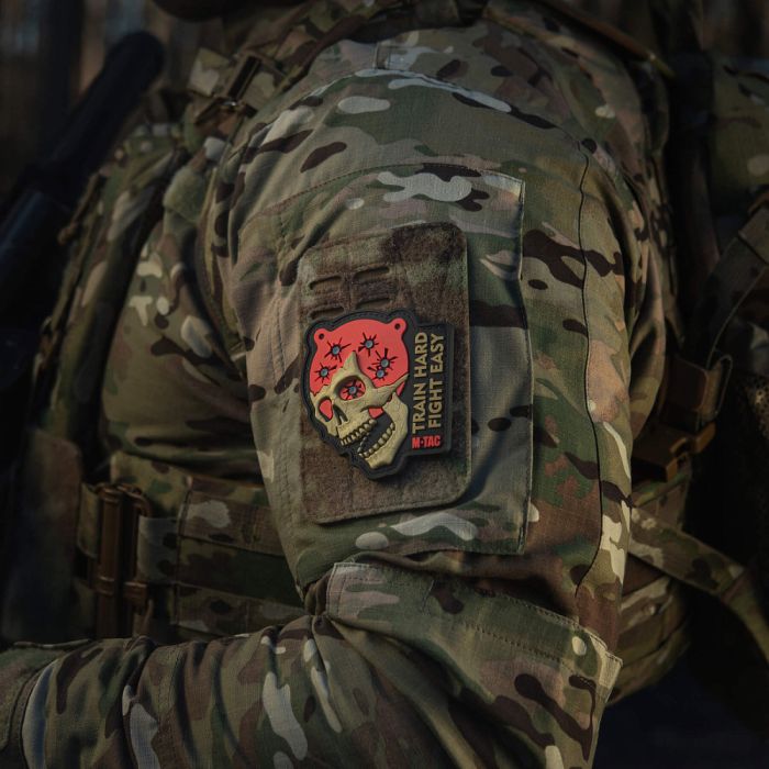 M-Tac нашивка Train Hard Fight Easy PVC Black/Red