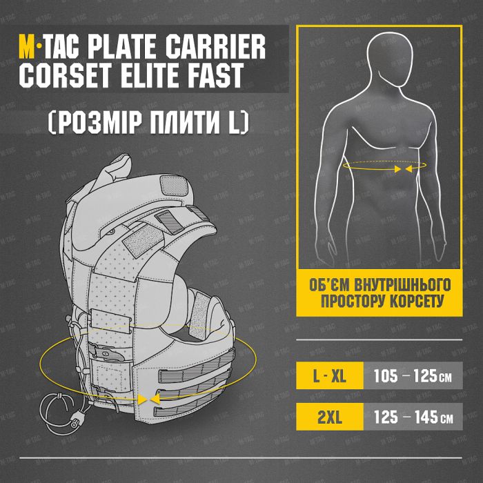 M-Tac Plate Carrier CORSET Elite FAST (розмір плити L) Multicam