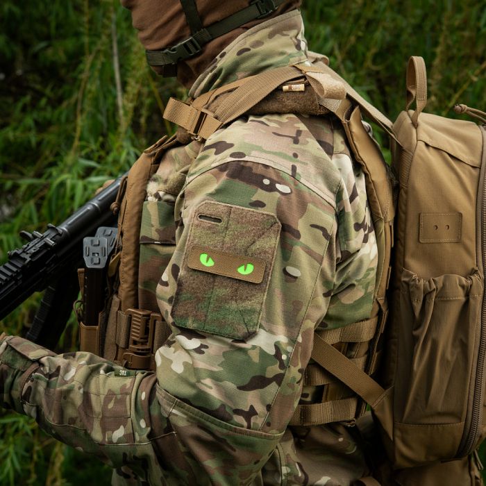 M-Tac нашивка Cat Eyes Laser Cut Coyote/Green/GID